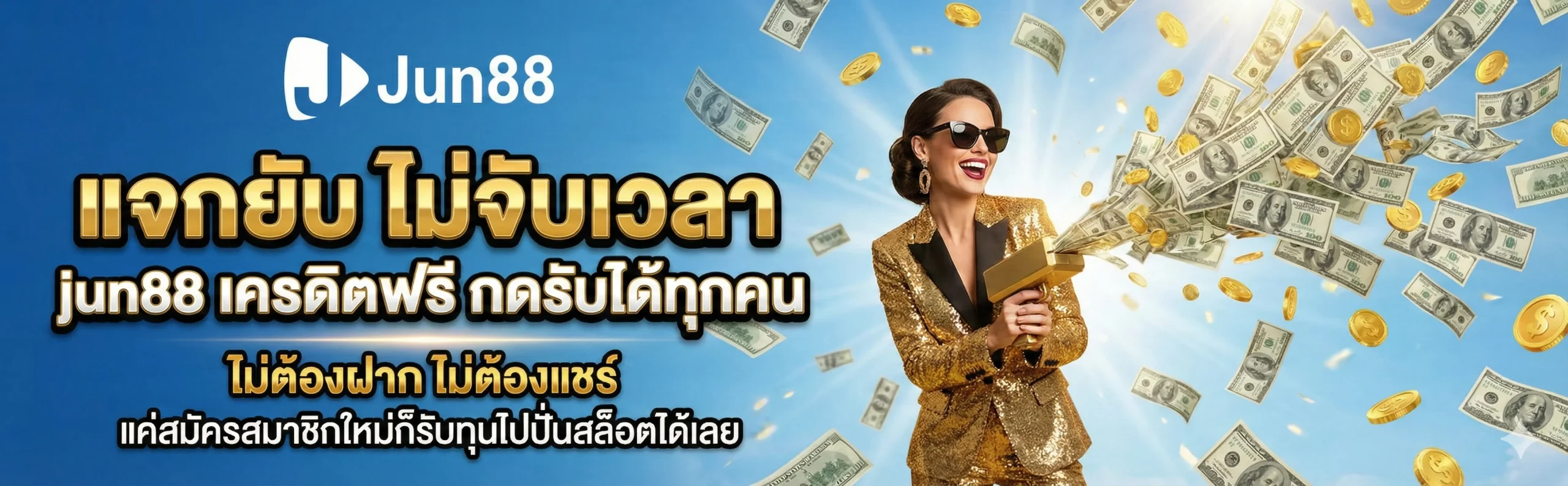 โปรโมชั่นแจกหนัก jun88 เครดิตฟรี แจกยับไม่จับเวลา กดรับทุนฟรีได้ทุกคน